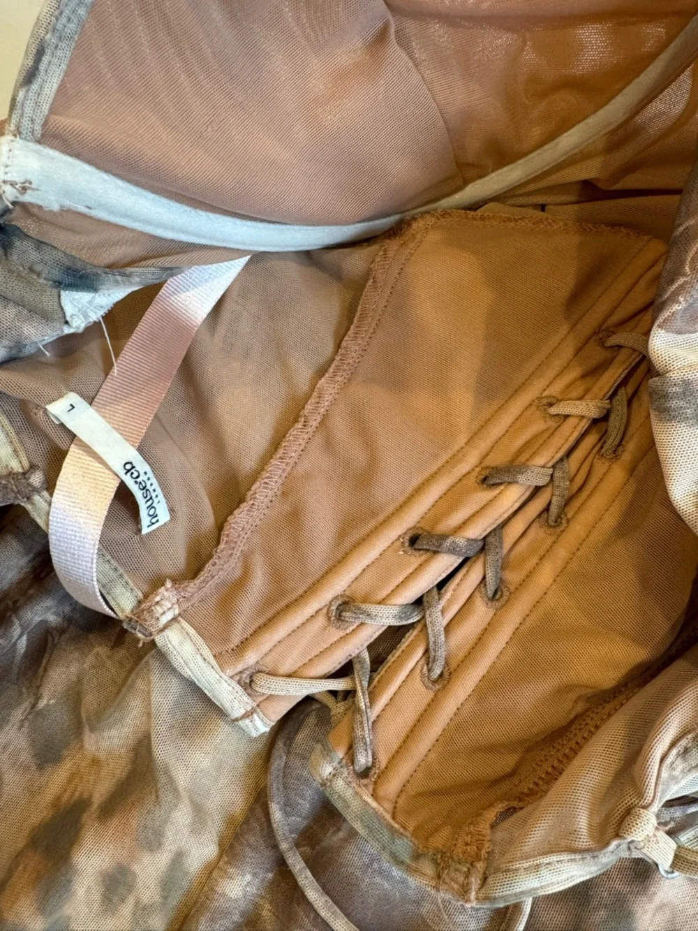 Updated pictures House of CB Beige and Brown Floral Slip Dress - Picture 4 of 8